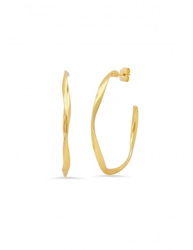 Medium Wavy Thin Gold Hoop Earrings les ligaments