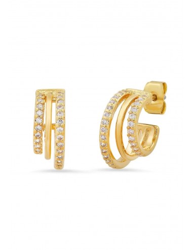 Gold Triple Layered Earrings meilleur choix