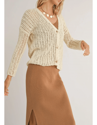 Tasha Button Front Cardi - Ivory 2023