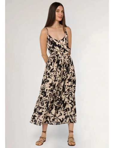 Barbados Midi Dress - Black Cream Floral votre