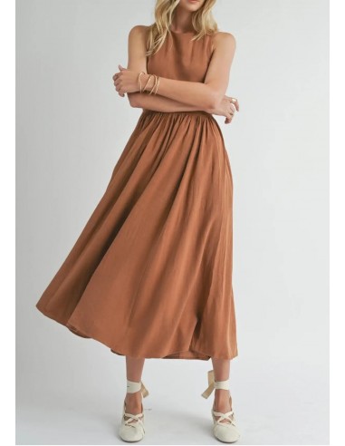 Sugarloaf Buttoned Back Midi Dress - Brown solde