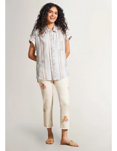 Ari Button-Up Panel Shirt - Saltwater solde