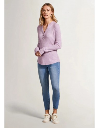 Simone Henley Thermal Top - Lavender Blush Les magasins à Paris