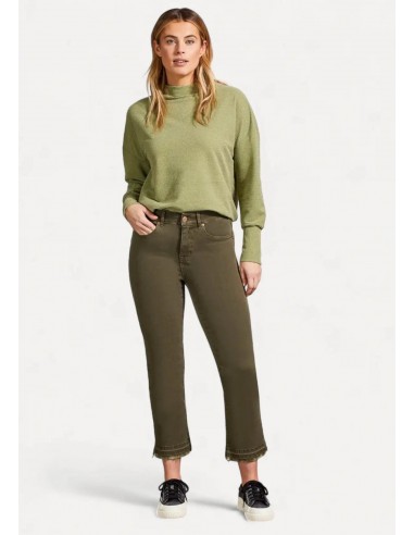 Sophia Curvy Hugging Microflare Crop Jeans - Olive des créatures d'habitude