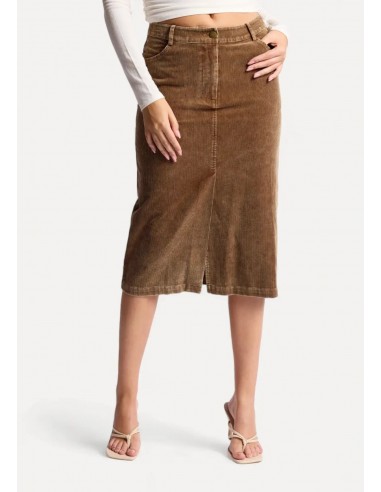 Kahlo Washed Cord Midi Skirt - Brown 2 - 3 jours ouvrés.