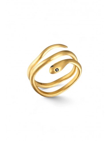 Black Spinel Gold Snake Ring ou a consommer sur place