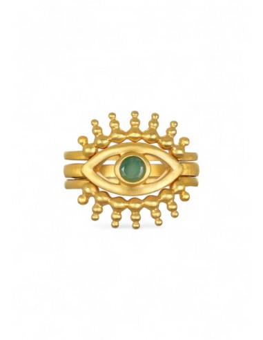 Emerald Radial Evil Eye Ring Set JUSQU'A -70%! 