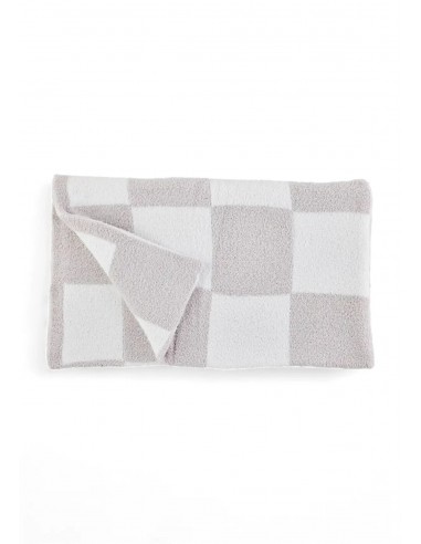 Chenille Checkered Blanket - Gray vente chaude votre 