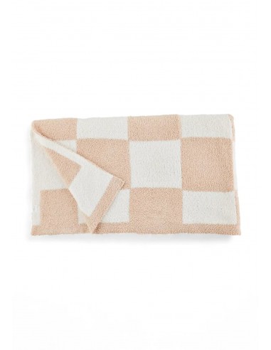 Chenille Checkered Blanket - Tan les ligaments