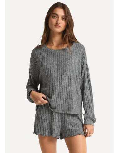 Daydream Rib Long Sleeve Top - Charcoal Heather le des métaux précieux