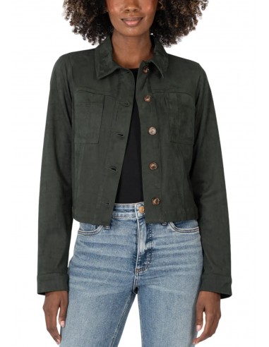 Matilda Crop Trucker Jacket - Hunter Green la colonne vertébrale