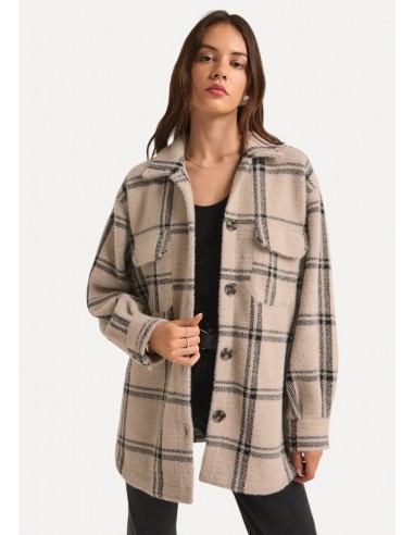 Plaid Tucker Jacket - Crystal Gray solde