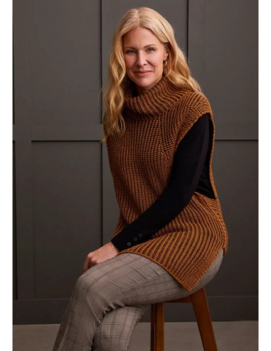 Emely Sleeveless Cowl Neck Sweater - Walnut du meilleur 