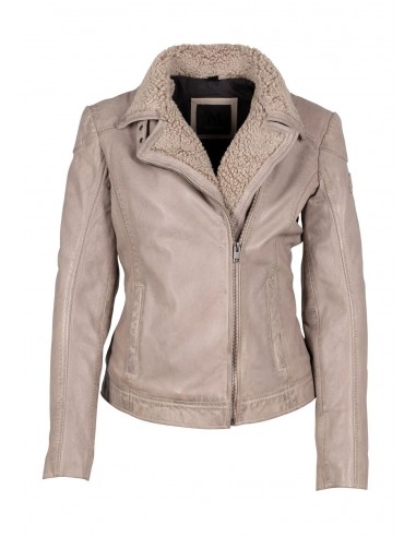 Jenja Jacket With Teddy Fur Trim - Stone la chaussure