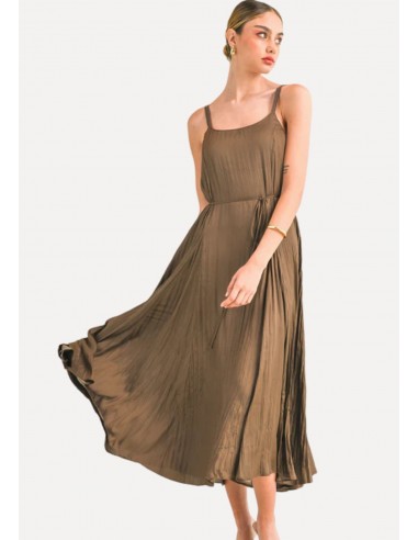 Amoura Pleated Sleeveless Maxi Dress - Espresso suggérées chez