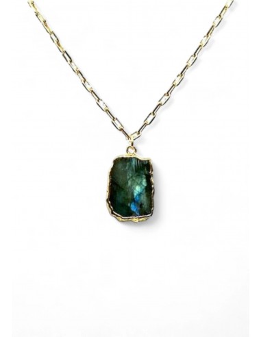 Labradorite Rectangle Necklace Pour