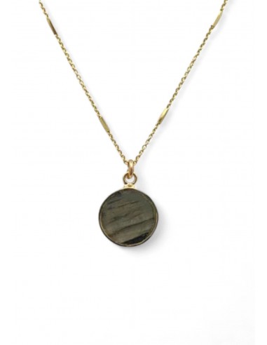 Bezel Set Round Labradorite Necklace de votre