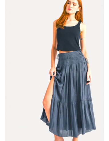 Brooklynn Smocked Waist Maxi Skirt - Navy acheter