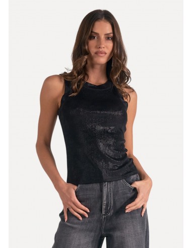 Emilia Glitter Tank Top - Black rembourrage situé sous