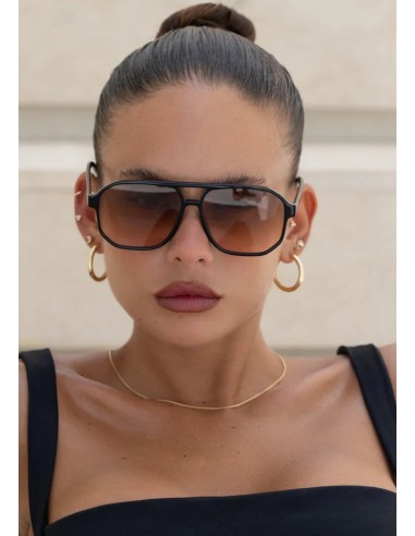 Billie Aviator Sunglasses - Black Brown À commander