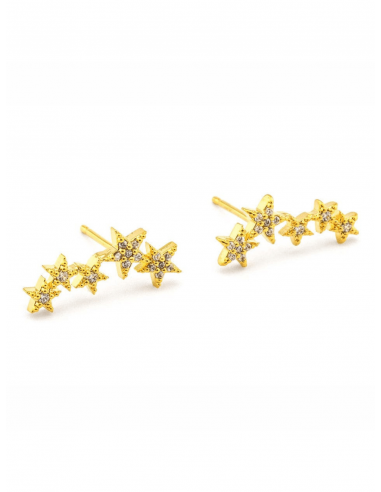 Gold CZ 5 Star Stud Earrings 50% de réduction en Octobre 2024