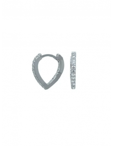 V-Shaped CZ Pave Huggie Earring Pour