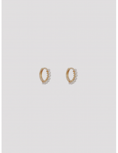 Dara Beaded Pearl Hoops le des métaux précieux