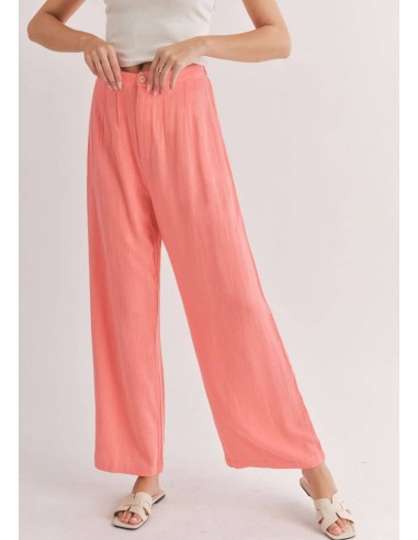 Botanical Linen Back Elastic Trousers - Coral ouvre sa boutique