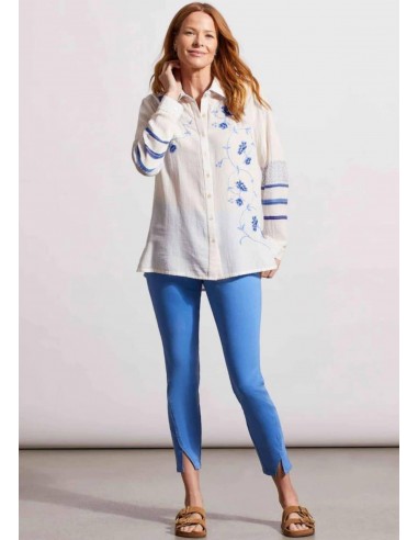 Long Sleeve Button-Front Blouse with Embroidery store