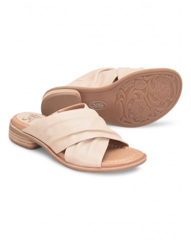 Fallon Leather Slide With Wide Crossover Straps - Tapioca Grey Découvrez la collection