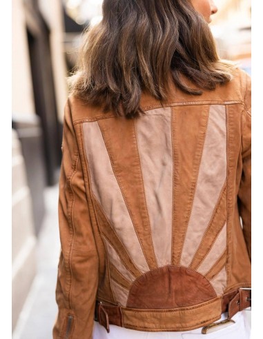 Sunny Sunset Leather Jacket- Cognac Economisez 