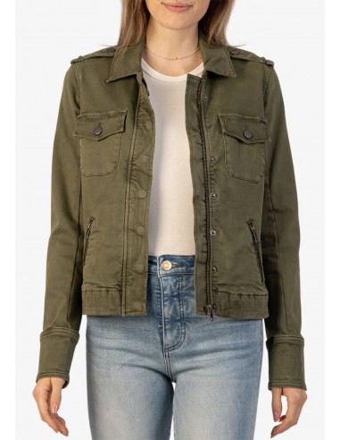 Amanda Boxy Fine Textured Jacket with Front Flap Pockets - Tree soldes