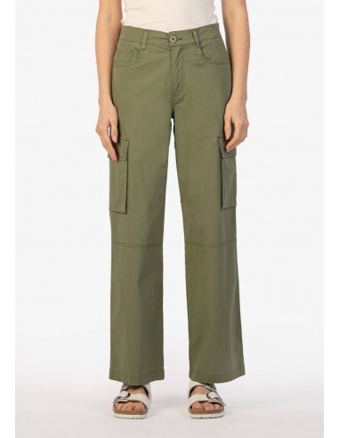 Wide Leg Cargo Pants - Olive en linge