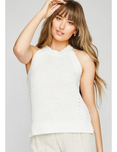 Bay Knit Tank Top - White de pas cher