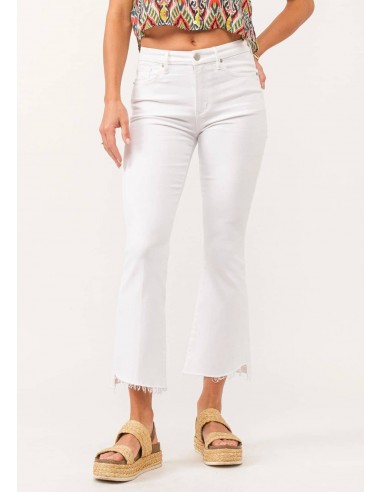 Jeanne Cropped Straight Jeans - White basket pas cher