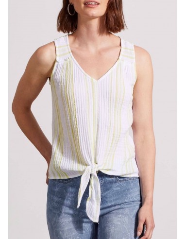 Sleeveless Blouse with Knot - Lime Twist pas cher chine