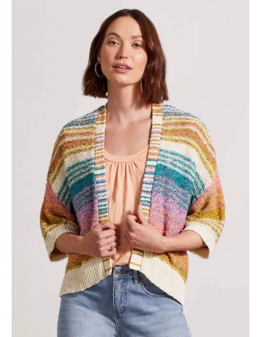 Elbow Sleeve Cardigan Sweater - Lagoon Mist soldes