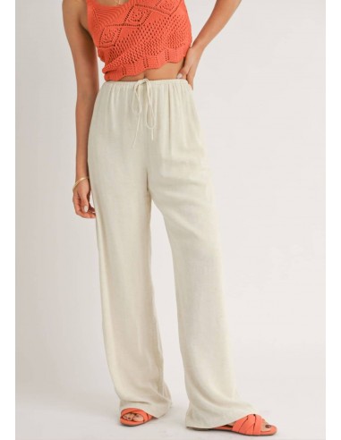 Dune Breeze Tied Waist Wide Leg Pants - Natural JUSQU'A -70%! 