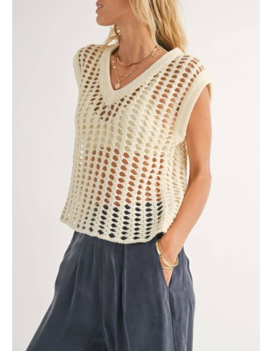 Lexi Open Knit Sweater Vest - Ivory JUSQU'A -70%! 